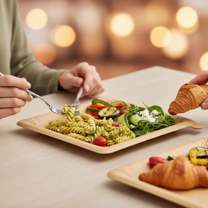Assiettes jetables 20 pièces 10'' multi-usages réutilisables en papier, 90 % moins de déchets, pour la maison et les repas nomades - Product Image 4