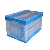 Vente en gros de caisse pliable mobile en plastique/caisse de roulement logistique conteneur à couvercle attaché
