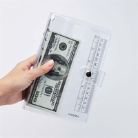 Protège-cahier A7 A6 A5 transparent en PVC double couche avec 6 anneaux et bouton-pression, rechargeable pour classeur à feuilles mobiles