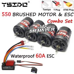 YSIDO 550 Combo Brushed Motor 60A ESC pour 1:10 RC Crawler Axial SCX10 AXI03007 JL 90046 <span class=keywords><strong>Traxxas</strong></span> TRX4 TRX6 RC Car Boat Parts - Product Image 2