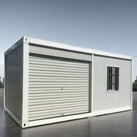 Kit de garage en conteneur préfabriqué en acier de 20 pieds, garage modulaire portable en conteneur avec porte à enroulement, garage en métal