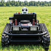 Tondeuse à gazon à essence coupe-herbe télécommandé avec moteur Loncin de 764cc pour végétation de verger terrain rugueux