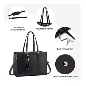 Bolso Tote de Cuero PU Vintage de Gran Capacidad para <span class=keywords><strong>Mujer</strong></span>, Bolso de Mano con Doble Asa, Bolso de Trabajo Impermeable con Borla Inspirada en Revistas - Product Image 6