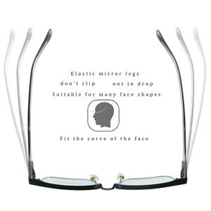 87129 Lunettes de vue rectangulaires pour hommes en TR90, monture intégrale, noir et or, protection anti-lumière bleue, style professionnel ultraléger - Product Image 5