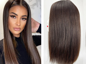 Extensiones de Cabello Humano Europeo Virgen <span class=keywords><strong>Balayage</strong></span> Marrón <span class=keywords><strong>Oscuro</strong></span> al por Mayor, Toppers de Encaje HD 6x7 7x7 8x8 con Forro de Seda Diamantado para Uso Diario para Mujeres - Product Image 6