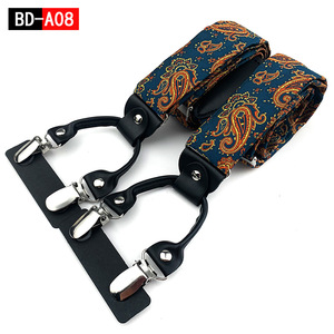 Tirantes de Alta Calidad, Bonitos, Suministro de Fábrica, Personalizados, de Tela Roja, Elásticos Verdes Coloridos, con Broches de Botón - Product Image 1