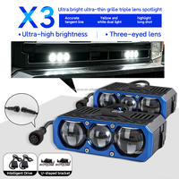 GICOO 220W 12V Luces LED de Matriz para Parrilla de Coche, Focos de Doble Ventilador 6000K 30000Lm, Nuevas Luces Auxiliares Externas para SUV Todoterreno