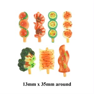 Cabujones de resina con parte posterior plana de comida de barbacoa en miniatura artesanal de alta calidad para bricolaje para recuerdos estilo artificial - Product Image 2