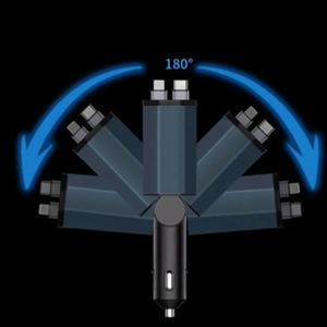 Cargador de Coche <span class=keywords><strong>C1</strong></span> con Carga Rápida, Estación de Carga para Teléfono 4 en 1, Pantalla LED Digital, 2 Cables Retráctiles, Tipo C PD, Adaptador Rápido de 65W - Product Image 3