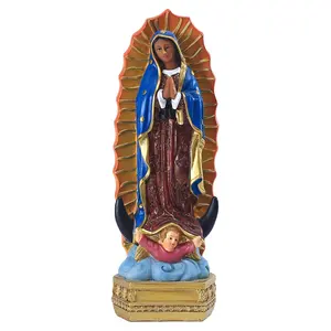 7.8 inç Our Lady of Guadalupe heykeli reçine Guadalupe heykel dekorasyon Our Lady of Guadalupe baz heykelcik dini hediye