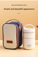 Boîte à lunch en acier inoxydable double couche Cuillère isolée Bouillie Soupe Petit-déjeuner Tasse pour enfants Cuisine Conteneur de stockage des aliments