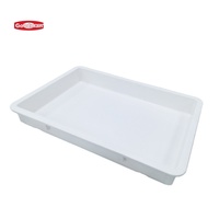 Bac de fermentation rectangulaire Goodman BA3093 en plastique moulé par injection, empilable, avec couvercle, pour boulangerie et transport de pain