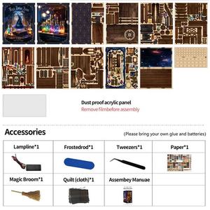 Kit miniature de maison de poupée DIY personnalisée certifiée CE pour le marché américain, nichoir à livres amical pour la mini-ville, jouet de puzzle - Product Image 5