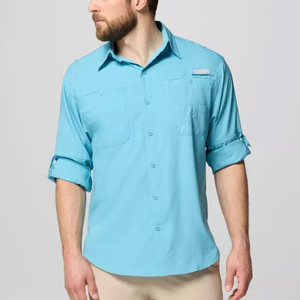 Camiseta de pesca con capucha ventilada, cuello con logo, cremallera, personalizada, de bambú, con logo UV, polo con logo, estampada por sublimación, con botones. - Product Image 5
