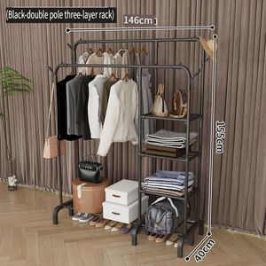 Porte-manteaux modernes en alliage de zinc pour salon, du sol au plafond, pour usage domestique et locatif, rangement simple pour vêtements - Product Image 1