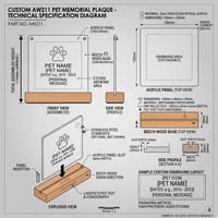 Plaque commémorative personnalisée pour animaux de compagnie en acrylique avec base en contreplaqué de hêtre, impression photo HD UV, cadeau pour la perte d'un chien ou d'un chat, vente en gros B2B