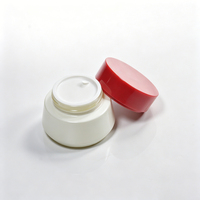 Venta al por Mayor de Frascos de Vidrio Blanco de 50g, Botellas de Vidrio Rojas con Serigrafía, Tapa de Rosca Cilíndrica para Almacenamiento de Crema Facial y Loción
