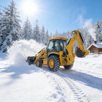 2026 CAT 420F Backhoe Loader Baru, Traktor Loader Backhoe Tugas Berat 4WD dengan Bucket Depan