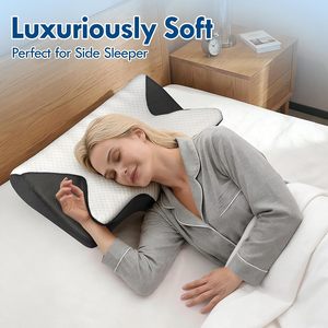 Almohada Cervical Ortopédica de Espuma Viscoelástica, Transpirable, Ergonómica, Terapéutica, con Forma de Mariposa, para el Insomnio, en Oferta - Product Image 3
