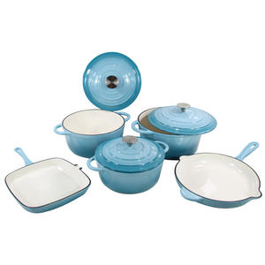 Ensembles d'ustensiles de cuisine <span class=keywords><strong>en</strong></span> <span class=keywords><strong>fonte</strong></span> pré-assaisonnés colorés Logo personnalisé Marmites à soupe et à bouillon Marmite à four hollandais Casserole de grande taille pour la cuisine - Product Image 1