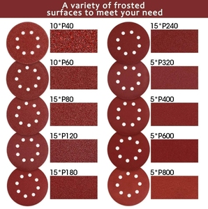 热销6英寸150毫米氧化铝钩环圆形砂盘Velcro圆盘砂纸盘木材多孔 - Product Image 2