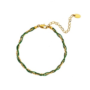Custom Anti Tarnish Waterproof Luxury Stainless Steel Wholesale 14k 18k <b>Gold</b> Plated Colorful String Thread <b>Bracelet</b> <b>for</b> <b>Women</b> - Product Image 5