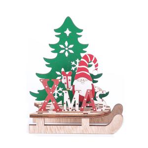 Stile moderno creativo dipinto fai da te slitta di Santa modello eco-friendly festivo ornamento in legno per la decorazione di natale fabbrica artigianale - Product Image 6