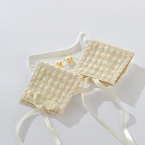 New Arrival Beautiful Fancy Pearl Necklace Lace <b>Gift</b> Bag Packaging Pouch with Tie - Product Image 4