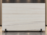 Dalles de marbre blanc eurasien polies pour îlots de cuisine, meubles-lavabos de salle de bain, sols de hall, grands panneaux muraux et meubles en pierre
