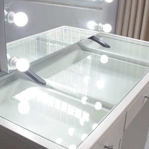 Современный простой дизайн, светодиодная подсветка для спальни, косметическое зеркало, наборы стульев, туалетный столик - Product Image 6