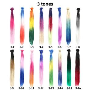 24 pouces Ombre 3 tons Synthétique Africain <span class=keywords><strong>Reggae</strong></span> Dreadlocks Cross Haute Température Soie Crochet Dreadlocks Perruque - Product Image 2