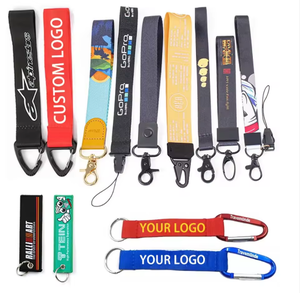 Heavy-Duty Woven Embroidered Short Keychain Lanyard Durable Metal Hook Key Strap for Biker & Outdoor Use - Product Image 2