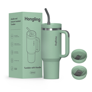 Hong Ling 304 tasses à boire sous vide en acier inoxydable 40oz gobelet à double paroi 1200ml tasses isolées en métal avec poignée antidérapante - Product Image 2