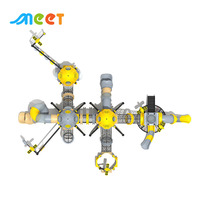 Ensemble de jeux d'extérieur pour enfants sur le thème du chevalier spatial MT-HHJ002, avec toboggan, tunnel, pont et structure d'escalade pour parc