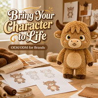 Peluche personnalisée Vache des Highlands, en tissu de coton doux, garnissage en coton polypropylène chaud, unisexe, haute qualité, jouet en peluche à poils longs type Yak