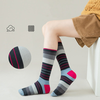 Haute Qualité Style Japonais Argyle Souchy Mi-mollet Chaussettes Tricotées Femmes Sans Couture Coton Tube Chaussettes Respirant