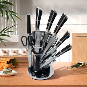 Juego de cuchillos de cocina profesional HSK Premium de 9 piezas de gama alta de China con soporte de acrílico y afilador de mano - Product Image 5