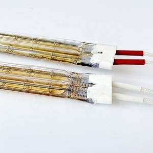 Fio de resistência à impressão de tela de vidro do elemento 380V 1500W do aquecedor do IR do quartzo do tubo gêmeo do revestimento do ouro - Product Image 1