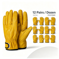 Gants de travail en cuir de vachette pleine fleur, en cuir de mouton, pour la soudure et la sécurité industrielle – Vente en gros usine