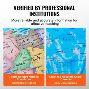 Db bán buôn 13 \ "thế giới toàn cầu với đứng giáo dục địa lý chính xác múi giờ ABS Vật liệu xoay - Product Image 6