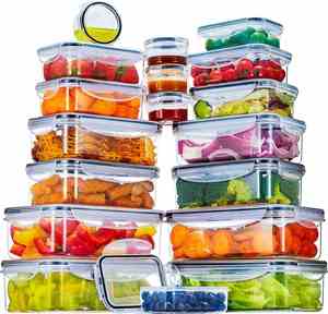 16 Pack Set Kitchen <b>Microwave</b> Refrigerator Plastic Food <b>Storage</b> Containers with Easy Snap Lids Custom Logo - Product Image 1