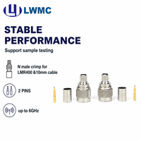 Connecteur mâle LWMC à sertir pour câble LMR400 et 1 mm², 2 broches, jusqu'à 6 GHz, VSWR 1.2 max.