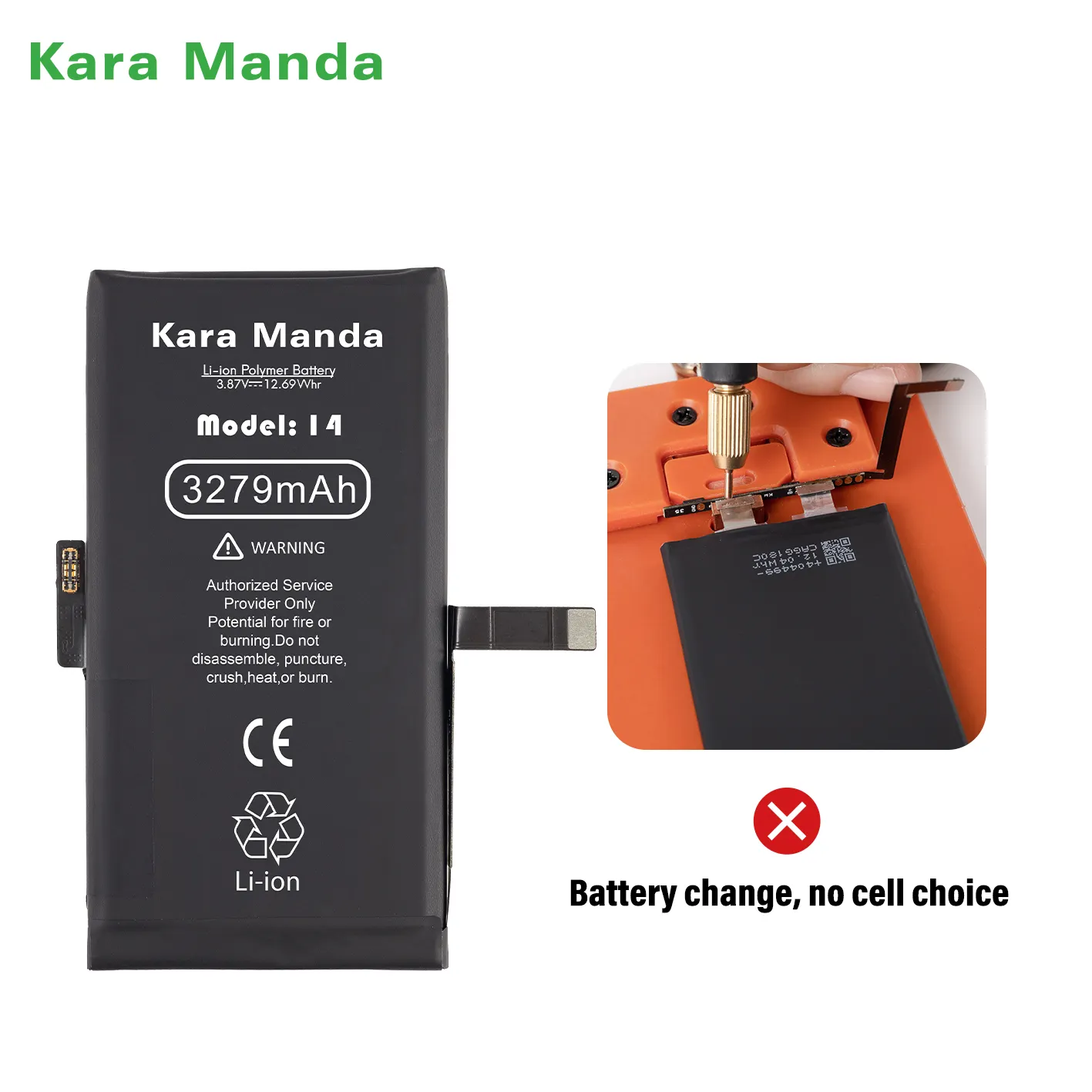 Kara Manda New KM Battery Health 100% for iPhone 11 11 Pro 12 13 Mini 14 Pro Max Mobile Battery for No Wedding iPhone Battery