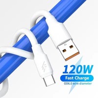 Cable de Carga Tipo-C PD de 120W OD6.0 6A al por Mayor con Blindaje de Lámina, USB-A a Tipo-C para Teléfonos Android y Auriculares