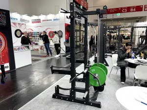 Half Rack avec Lat <span class=keywords><strong>Pull</strong></span> Down, équipement de musculation complet pour Pulldown, Low Row et Squat - Product Image 2