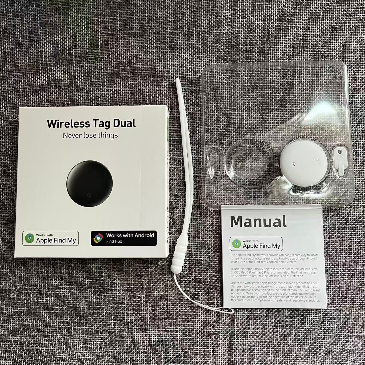 White tag with lanyard (dual system)