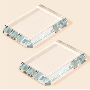 Presse-papiers en verre cristal rectangulaire transparent blanc, gravure sur cristal, décoration de la maison, cadeau personnel - Product Image 1