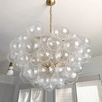 Lustre moderne en verre avec éclairage LED, lampes suspendues, luminaire pour salle à manger, salon