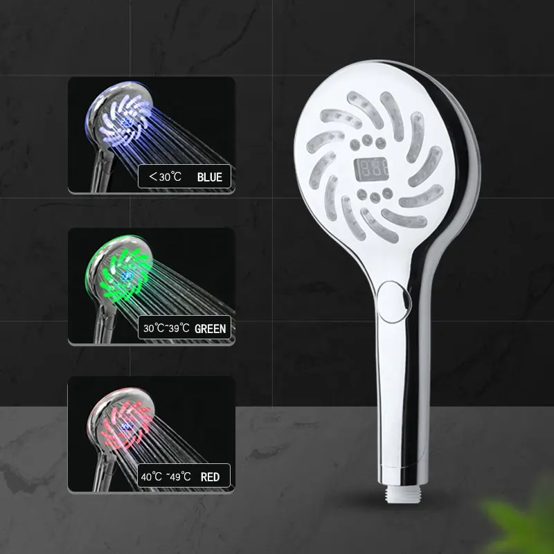 LED shower hand LED Lights High Pressure Water Saving Showerhead 3 Color Changing