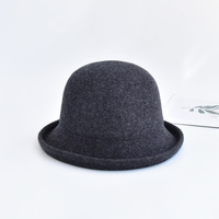 Venta al por mayor mujeres 100% lana Formal fieltro Fedora sombreros Flat Top Vintage Cloche sombrero Fedora de alta calidad